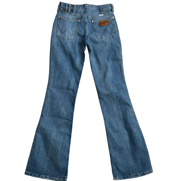 STAUD X WRANGLER The Bikini Jean Flared Mid Blue Size 26 - Picture 7 of 12